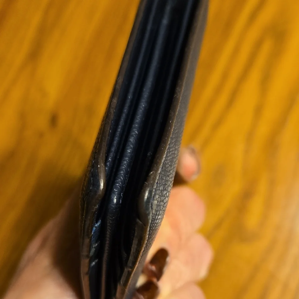 MCM Navy Blue Leather Bifold Mens Wallet